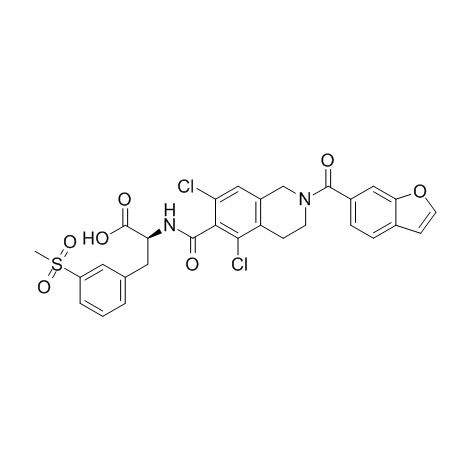 N-[[2-(6-Benzofuranylkarbonyl)-5,7-dichlor-1,2,3,4-tetrahydro-6-isochinolinyl]karbonyl]-3-(methylsulfonyl)-L-fenylalanin